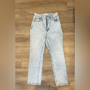 Abercrombie & Fitch curve love ultra high rise ankle straight jean